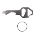 Multifunctional pocket EDC key tool with bottle opener, screwdriver, hex wrench and ruler. - Silver