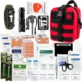 Kit de premier secours de survie d'urgence tactique avec outils et fournitures médicales. - Rouge