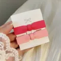Pink sweet bow hair clips set, cute matte side clips for women and girls, stylish duckbill bang clips. - Hair Bow / Pink