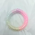 Gradient phone wire hair tie, colorful elastic hair band, cute hair accessories variant. - Gradient Pink