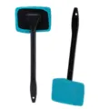 Cepillo de limpieza para parabrisas de coche con mango largo y cabeza de microfibra azul. - Azul claro