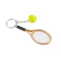 Tennis racket keychain metal keyring mini sports pendant fashion gift item design - Gold