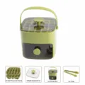 Scatola per cubetti di ghiaccio portatile a doppio strato verde 48 griglie con coperchio e pinza - 48 Griglie Doppio Strato / Verde mela