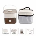 Set fabbricatore di ghiaccio portatile a doppio strato con 48 griglie e borsa termica. - 48 Griglie Doppio Strato + Borsa Termica / Bianco Crema