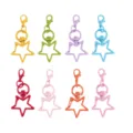Ensemble de mousquetons étoile colorés accessoires porte-clés DIY clips pivotants en métal 8pcs - Couleur Aléatoire