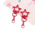 Mousqueton étoile rouge porte-clés accessoire de bijoux DIY, clip en métal pivotant. - Rouge