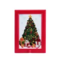 Distributeur de bonbons cadre photo rouge avec motif de sapin de Noël, rangement mural innovant. - Cadre Photo Arbre de Noël