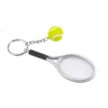 Mini tennis racket keychain sports souvenir metal key ring pendant gift bag accessory - Silver