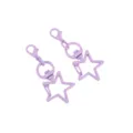 Clips porte-clés étoile violette mousquetons pivotants accessoires artisanaux DIY en gros plan - Violet