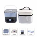 Doppelter Eiswürfelbereiter Box Set mit tragbarer Isoliertasche für täglichen Haushalt - 48 Gitter Doppelschicht + Isoliertasche / Eisblau