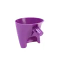 Purple plastic flour funnel attachment for stand mixer with secure hook design for baking. - Purple