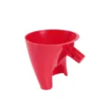 Red plastic flour funnel accessory for stand mixer, easy-to-use baking tool part. - Red