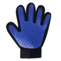 Pet grooming glove blue deshedding brush for cats and dogs hair remover massage mitt accessory - Right Hand / Blue