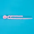 Outil multifonction en plastique rose pour perles à repasser avec cuillère pince et aiguille DIY. - Rose