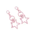 Pink star lobster clasp swivel keychain clips DIY handmade bag charms craft accessories - Pink
