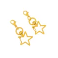 Yellow star shaped lobster clasp swivel keychains diy accessories for handmade crafts. - Yellow