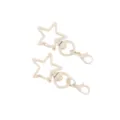 Beige star lobster clasp keychain, DIY handmade jewelry accessories and metal parts. - Off White