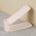 Adjustable plastic shoe rack double layer space saving organizer for home dorm details. - Apricot