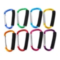 Mousqueton en aluminium coloré en forme de D avec poignée en mousse, lot de variantes. - Multicolore