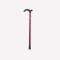 Adjustable aluminum outdoor hiking stick and walking crutch for seniors in red color. - Red