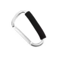 Mousqueton en aluminium en forme de D avec poignée en éponge noire, grand crochet métallique. - Aiguille en argent