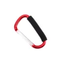 Mousqueton en aluminium rouge en forme de D avec poignée en mousse, durable et pratique. - Rouge