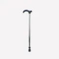 Canne de marche réglable en aluminium pour seniors avec poignée ergonomique et embout en caoutchouc. - Argent