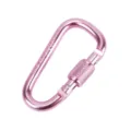 Moschettone a vite in lega di alluminio rosa, accessorio per zaino da esterno resistente. - Rosa