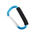 Blue aluminum D-ring carabiner with black sponge foam grip for outdoor and daily use variant. - Lake Blue
