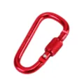 Moschettone in alluminio rosso con ghiera a vite clip D-ring per zaino da campeggio - Rosso