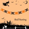 Halloween skull paper banner garland party hanging decoration spooky haunted house props - Bone and Skull Banner