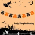 Halloween pumpkin banner decoration party hanging ornament spooky festive holiday atmosphere props - Pumpkin with Leaves Banner