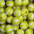Cuentas acrílicas rayadas amarillas y blancas para joyería DIY accesorios de teléfono detalle - Amarillo Limón