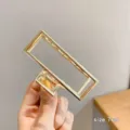 Molla per capelli rettangolare in metallo dorato da donna, accessorio geometrico elegante 7cm. - Quadrato Piccolo Oro