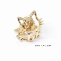 Mini pince à cheveux chat en métal doré accessoires de cheveux mignons pour femmes - Chat Mignon