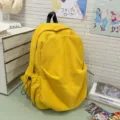 Gelber Cord-Rucksack, Vintage-Stil, lässige Schultasche für Schüler und Studenten im Alltag. - Gelb