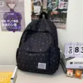 Japanischer Stil süßer gepunkteter lässiger Rucksack für Studenten, große Schultasche. - Schwarz