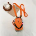 Modische orange gewebte Mini Umhängetasche für Damen, trendige Handytasche für Outdoor Mode. - Orange