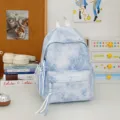 Zaino scolastico con stampa a stelle per studenti, zaino da viaggio blu con nappa. - Taglia S / Blu