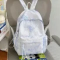 Zaino blu con stampa di stelle borsa scuola casual da viaggio per adolescenti e studenti. - Taglia L / Blu