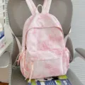 Zaino rosa con stampa di stelle per studenti, pratico zainetto casual leggero per viaggi e scuola. - Taglia L / Rosa