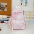 Zaino scolastico rosa con stampa a stelle per adolescenti zainetto da viaggio casual. - Con Ornamento / Taglia S / Rosa