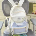 Niedlicher Studentenrucksack mit Katzenohren und Sichtfenster fuer die schule. - Blau