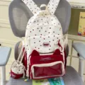 Studentin Ita Rucksack süße Katzenohren Design große Kapazität weiß rote Schultasche Alltag. - Rot