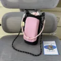 Leichte Farbmix Trinkflasche Umhängetasche und Handytasche für Outdoor Sport und Alltag. - Rosa