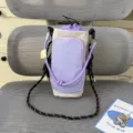 Leichte lila-weiße Farblock-Trinkflaschen-Tasche, stilvolle Outdoor-Umhängetasche für das Handy - Lila
