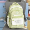 Niedlicher Sternen-Schülerrucksack große Kapazität grüne Schultasche für Mädchen Freizeit - Grün