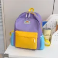 Bunter Kinderrucksack lila gelb Schulranzen fuer Jungen und Maedchen Freizeit Reise Tasche - Lila
