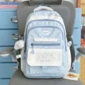 Süßer koreanischer Sternen Schüler Rucksack große Kapazität Schultasche für Mädchen Stil - Blau mit Wolken-Anhänger