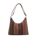 Ethische gewebte Umhängetasche Retro geometrisches Muster Hobo Handtasche lässig schick Damen - Khaki